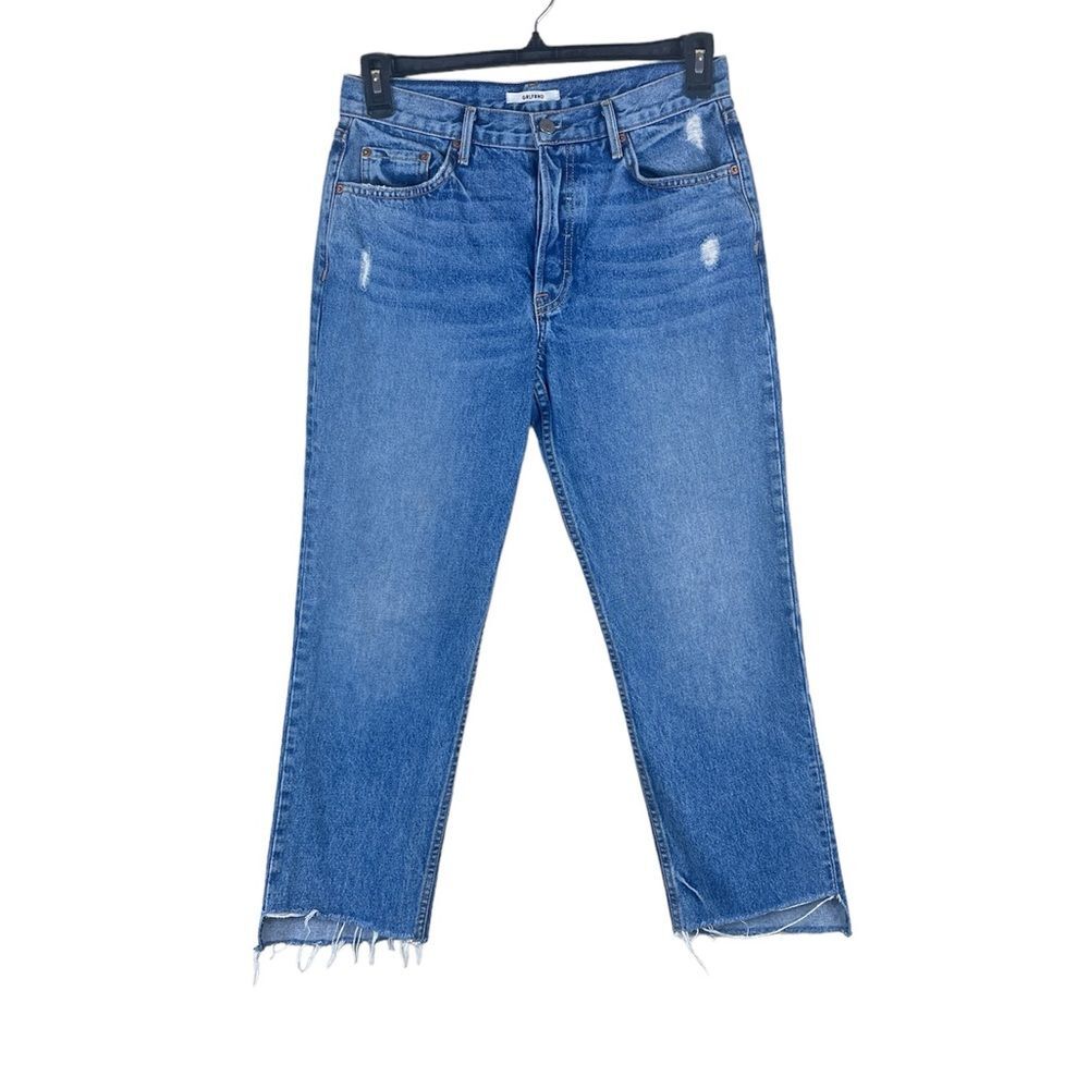 GRLFRND Jeans Helena High Waist Straight Leg Distressed size 28